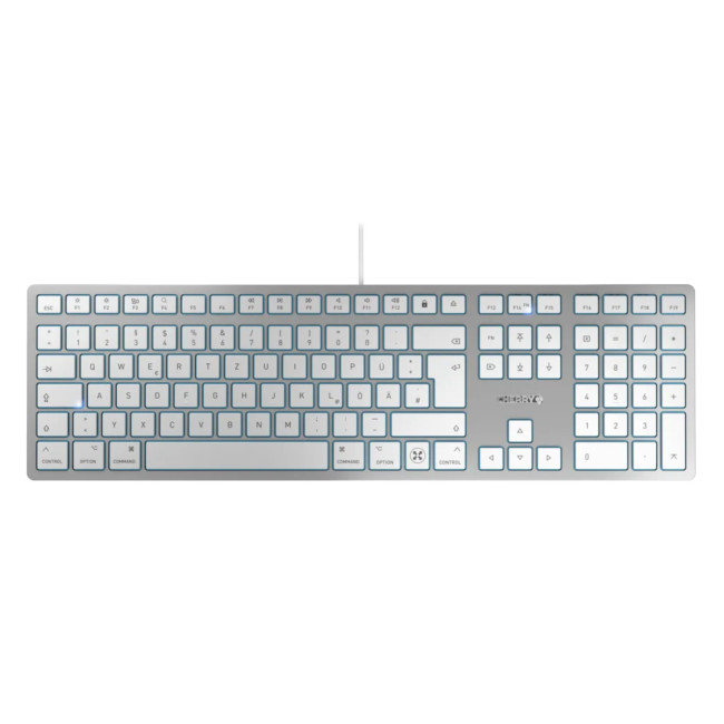 Cherry KC 6000C Ultra Flat USB-C Wired Keyboard for Mac - Silver