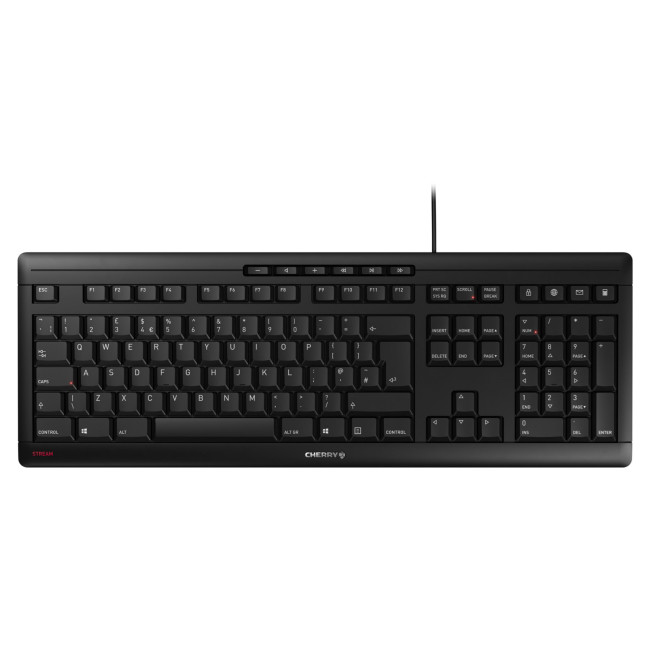 Cherry Stream Full-size Monochromatic USB Wired Keyboard - Black