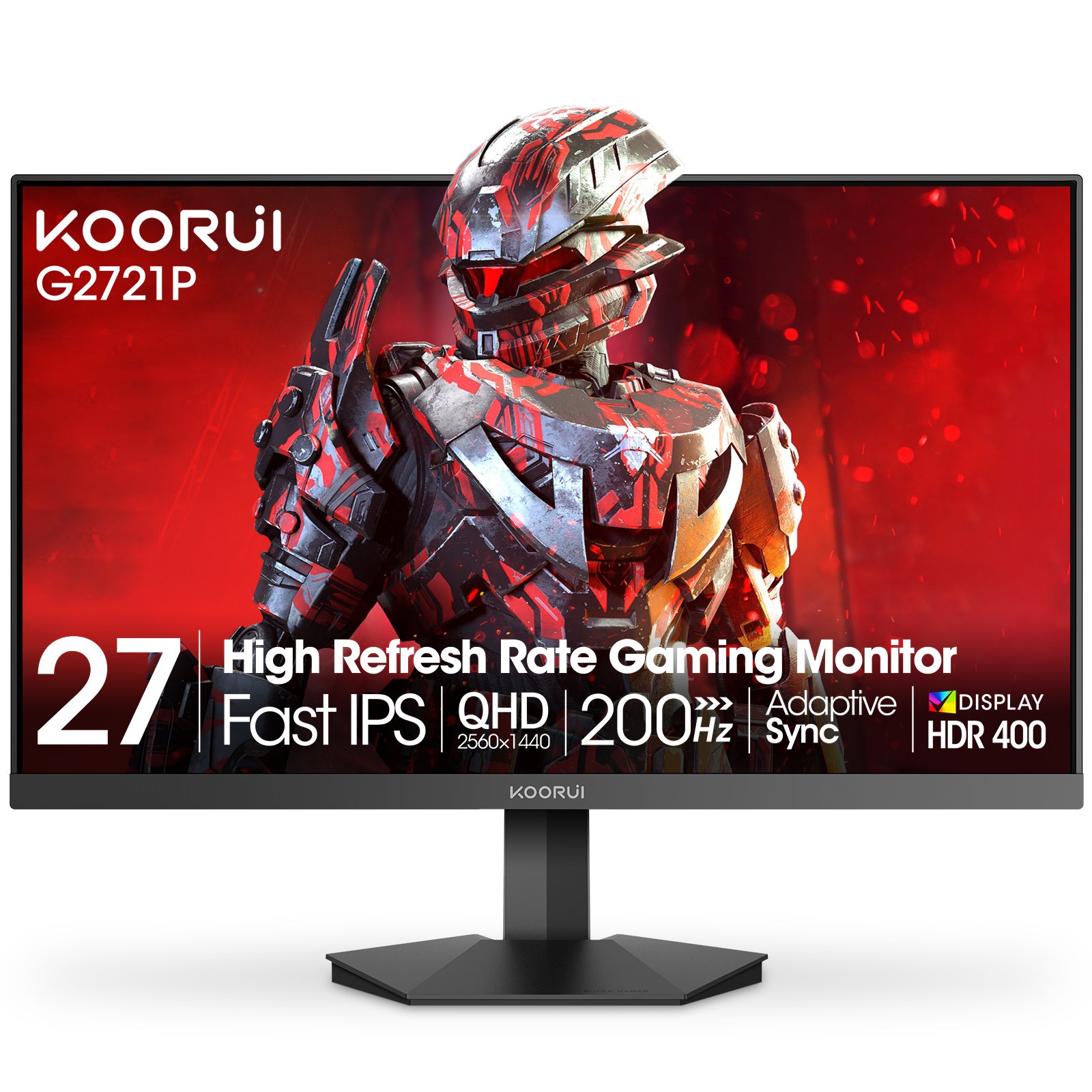 Koorui Black G2721p 27" Quad Hd Ips 200Hz 1Ms Hdr400 Adaptive Sync Gaming Monitor