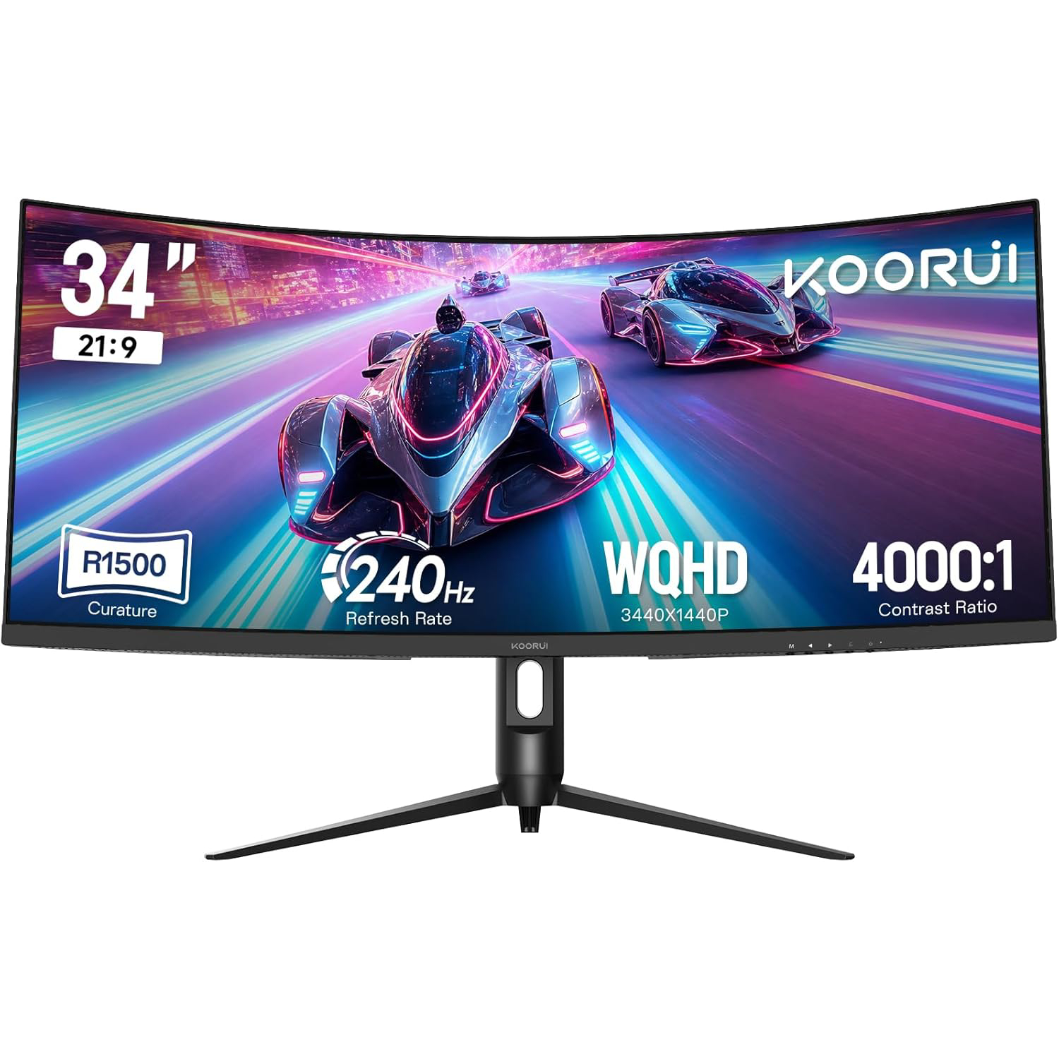 Koorui G3441XC 34" UltraWide Quad HD VA 240Hz 1ms Height Adjustable Curved Gaming Monitor