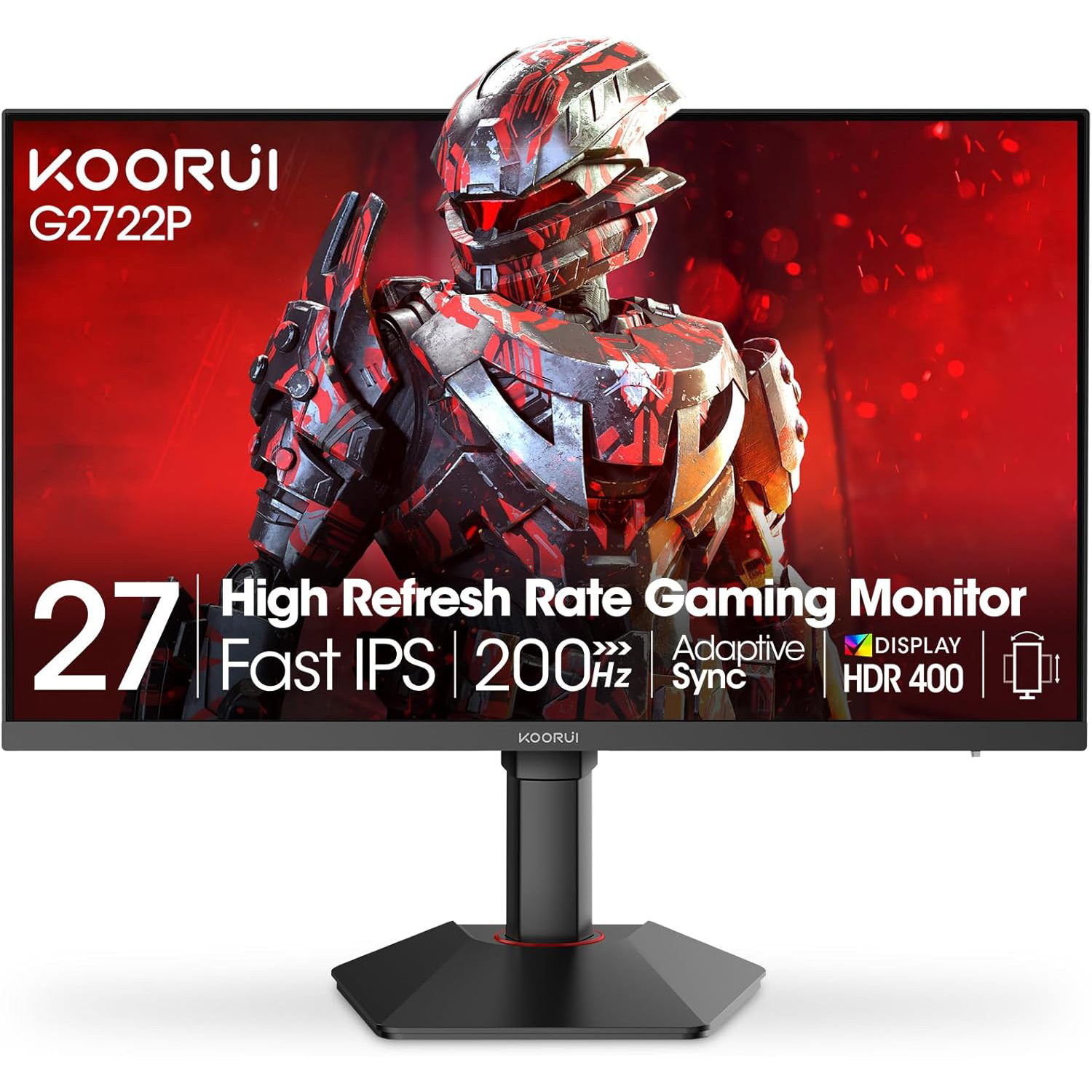 Koorui G2722P 27" Quad HD IPS 200Hz 1ms HDR400 Height Adjustable Gaming Monitor