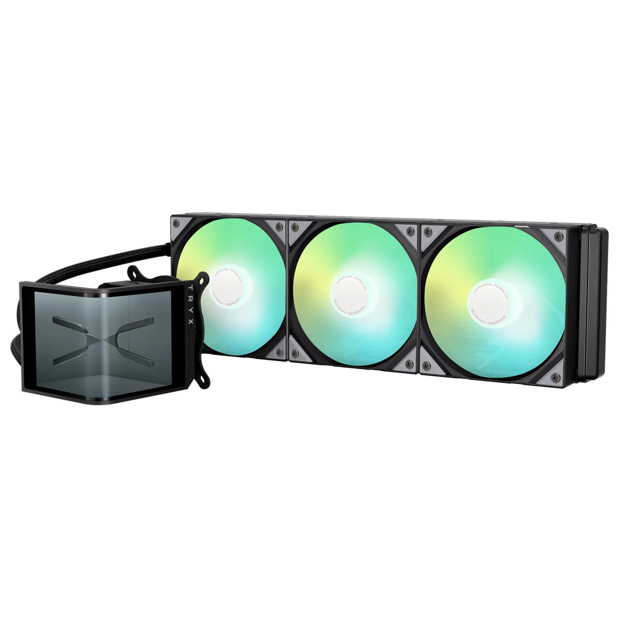TRYX PANORAMA 360mm ARGB 3D Amoled AIO Liquid CPU Cooler - Black