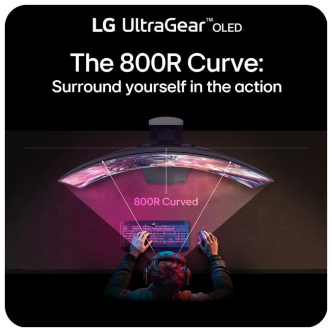 LG 39GX900A-B 39" Ultrawide Curved OLED Quad HD Height Adjustable Monitor with Speakers