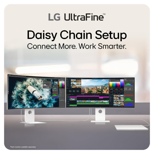 LG 40U990A-W 40" IPS Curved Ultrawide 5K2K Thunderbolt Height adjustable Monitor with Speakers