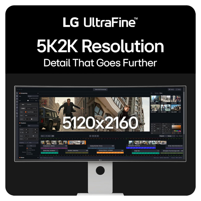 LG 40U990A-W 40" IPS Curved Ultrawide 5K2K Thunderbolt Height adjustable Monitor with Speakers