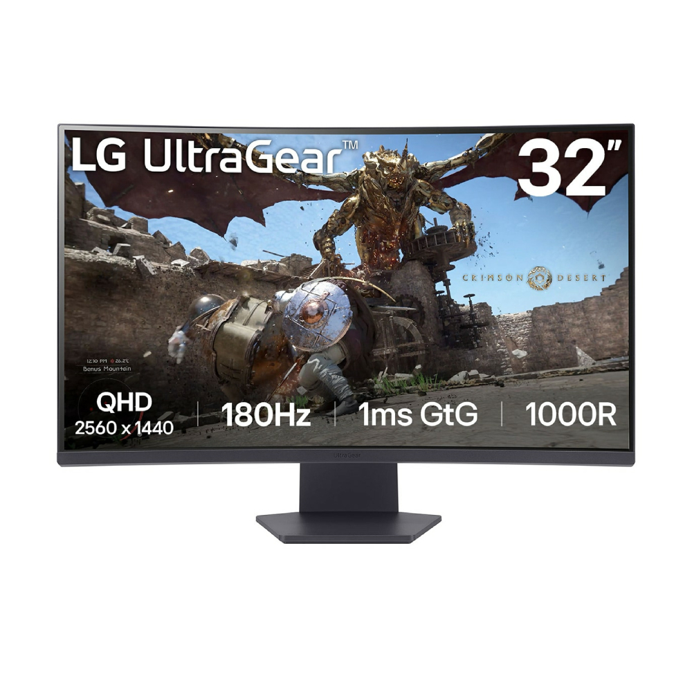 New Open Box LG UltraGear 32GS60QC-B 32" Quad HD 180Hz HDMI DIsplayPort Curved Gaming Monitor