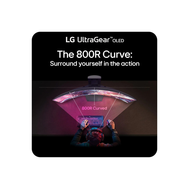 LG UltraGear 34GX900A-B 34" Ultrawide Curved OLED Quad HD 240Hz 0.03ms USB-C Freesync Premium Pro Height Adjustable Gaming Monitor with Speakers