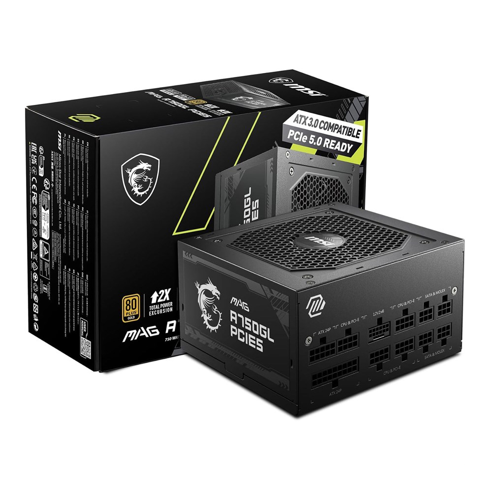 MSI MAG A750GL PCIE5 (750W) 中古 MSI MAG A750GL 750W ATX 3.0 Full Modular 80+ Gold PSU