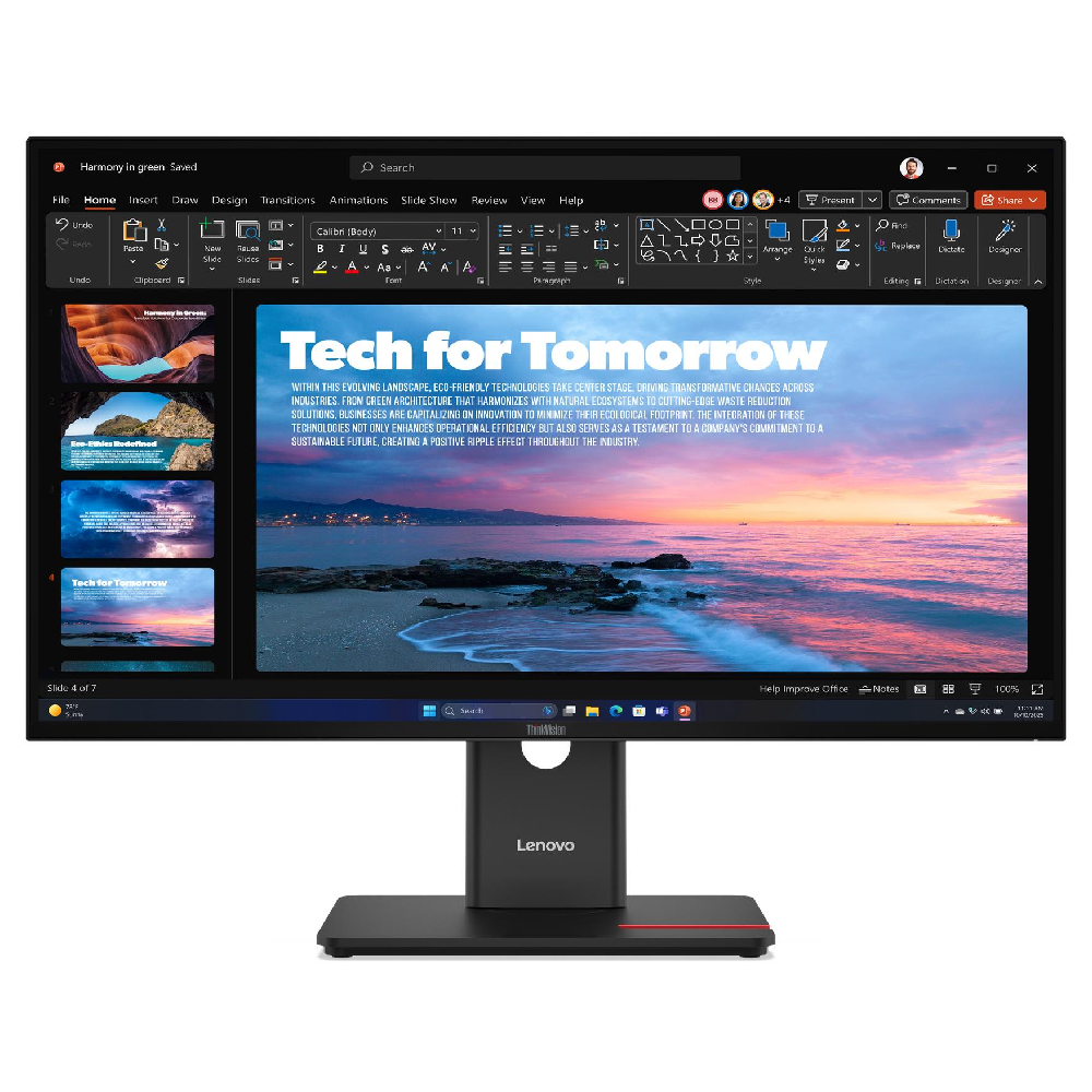 Refurbished Lenovo ThinkVision T27QD-40 27" Quad HD IPS WLED 4ms HDMI Height Adjustable Monitor