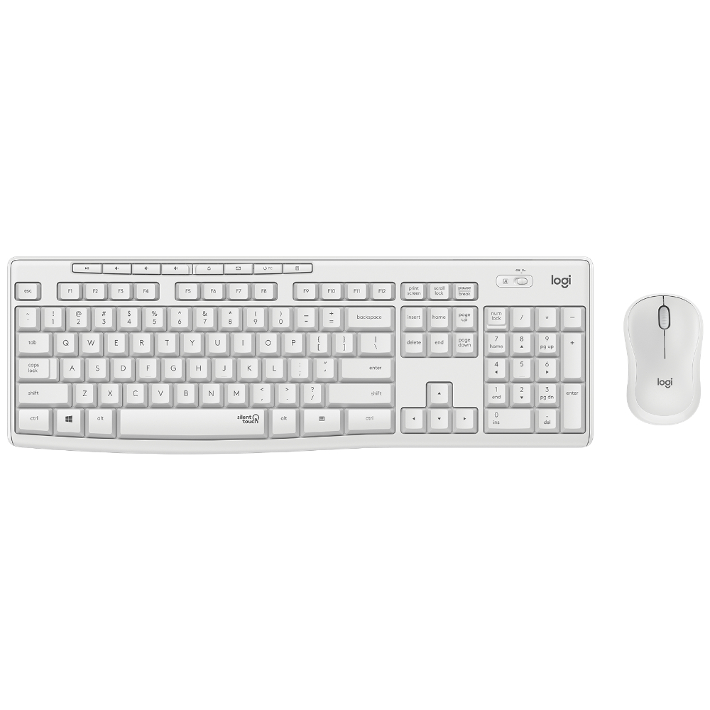 Logitech MK295 Silent Wireless Keyboard & Mouse Combo - Off White