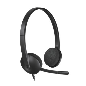 Logitech H340 Wired On-Ear Noise Cancelling Headset - Black