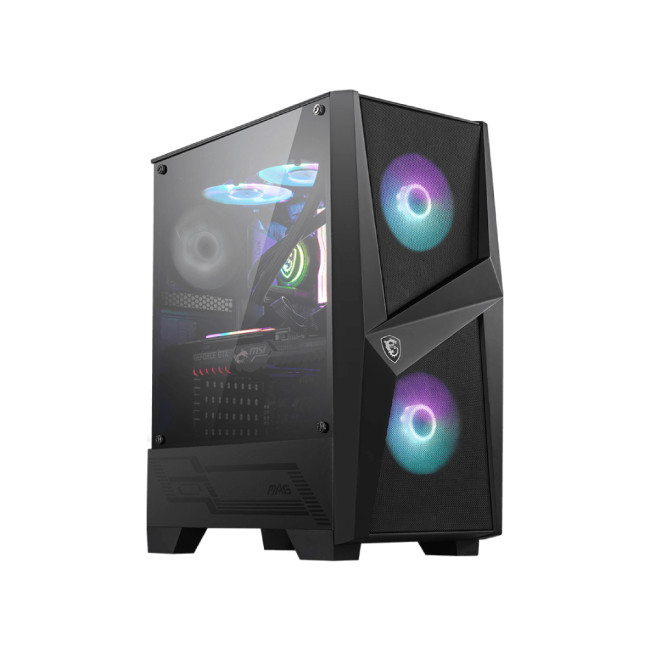 MSI MAG FORGE 100R Mid Tower Tempered Glass ATX Gaming PC Case - Black