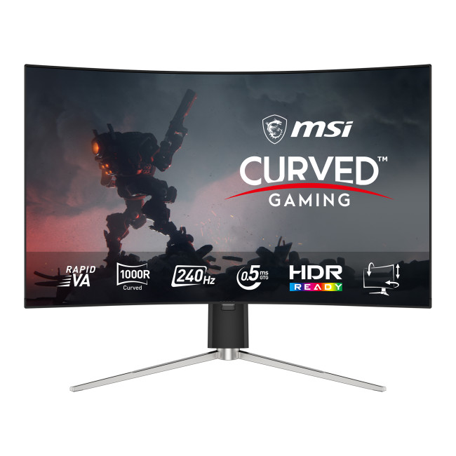 MSI MAG 325CQRXF E2 32" VA Quad HD 240 Hz 0.5 ms Curved Height Adjustable Black Gaming Monitor