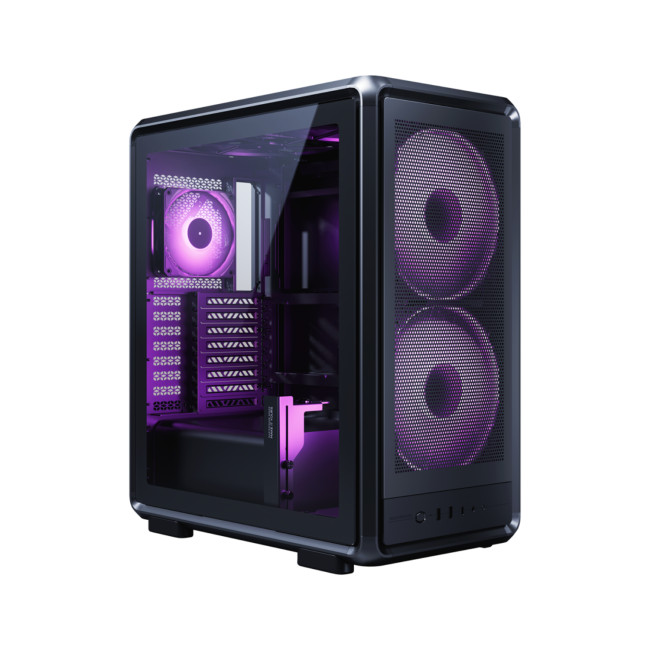 Cooler Master MasterFrame 500 Mesh ARGB Mid Tower Gaming PC Case - Black
