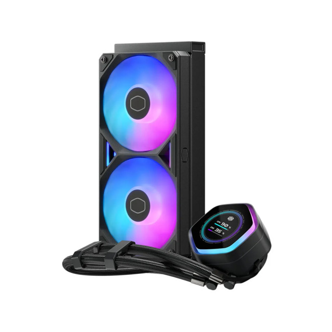 Cooler Master MasterLiquid 240 Atmos II LCD AIO Liquid CPU Cooler - Black