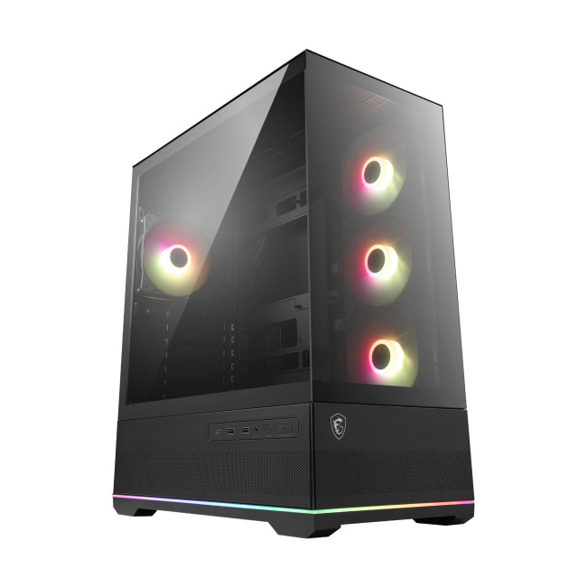 MSI MAG PANO 110R PZ ARGB Tempered Glass Mid Tower Gaming PC Case - Black