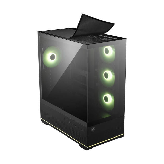 MSI MAG PANO 110R PZ ARGB Tempered Glass Mid Tower Gaming PC Case - Black