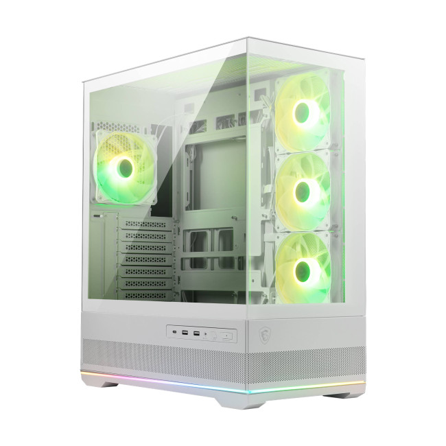 MSI MAG PANO 110R PZ ARGB Tempered Glass Mid Tower Gaming PC Case - White