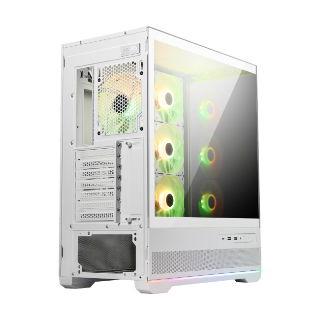 MSI MAG PANO 110R PZ ARGB Tempered Glass Mid Tower Gaming PC Case - White