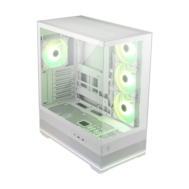 MSI MAG PANO 110R PZ ARGB Tempered Glass Mid Tower Gaming PC Case - White