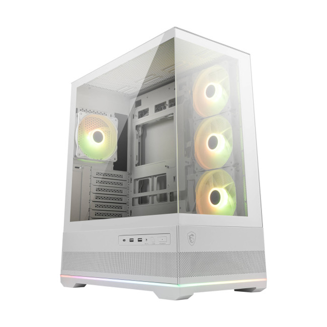 MSI MAG PANO 110R PZ ARGB Tempered Glass Mid Tower Gaming PC Case - White