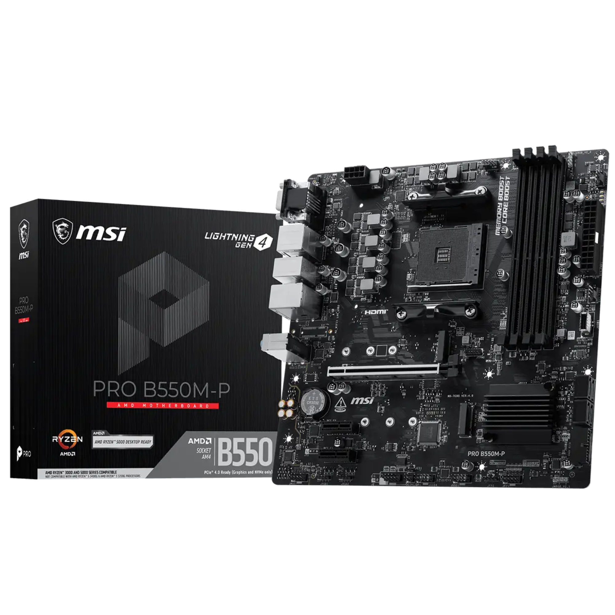 MSI PRO B550M-P AMD B550 AMD Micro-ATX Socket AM4 Motherboard