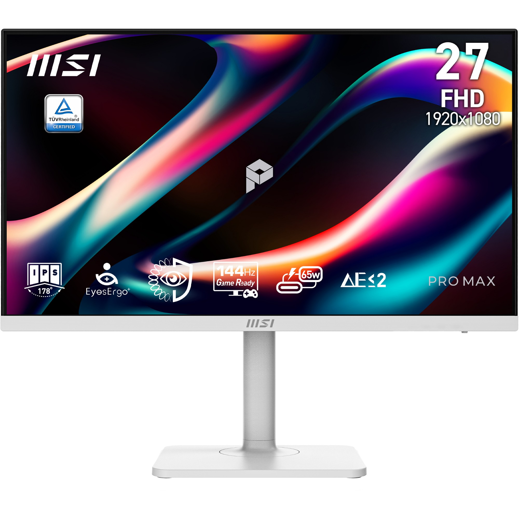 MSI PRO MAX 271PHW E14 27" IPS Full HD 144Hz USB-C Height Adjustable Monitor with Speakers