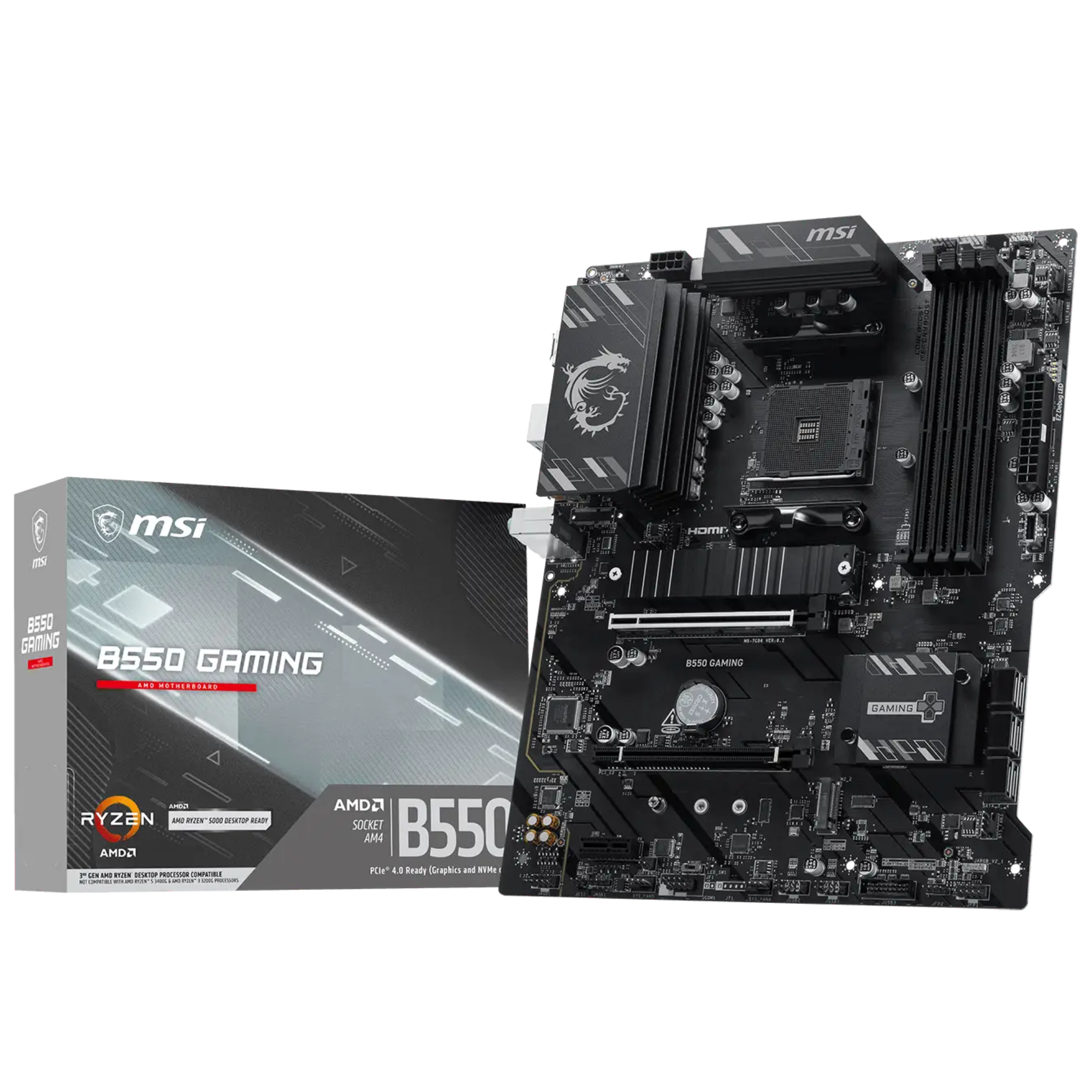 MSI B550 Gaming AMD AM4 Socket DDR4 ATX Motherboard - Black