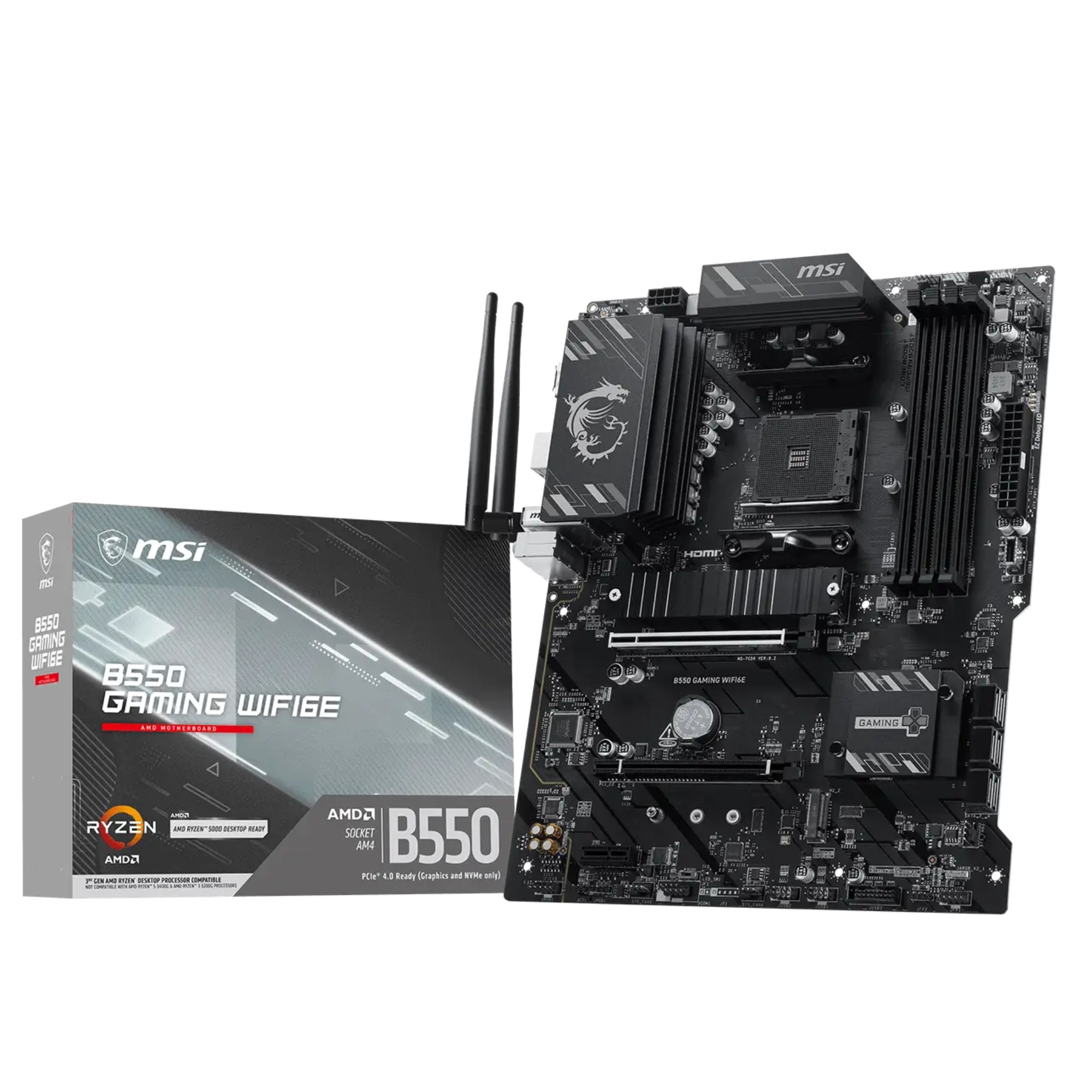 MSI B550 Gaming WIFI6E Socket AM4 DDR4 ATX Motherboard - Black