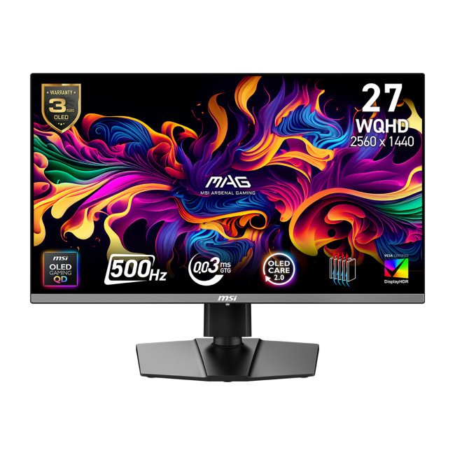 MSI MAG 272QP QD-OLED X50 27" QHD QD-OLED 500Hz 0.03ms Gaming Monitor