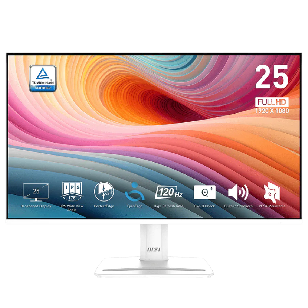Msi White Refurbished Pro Mp251w E2 25" Full Hd Ips 120Hz 1Ms Monitor With Speakers