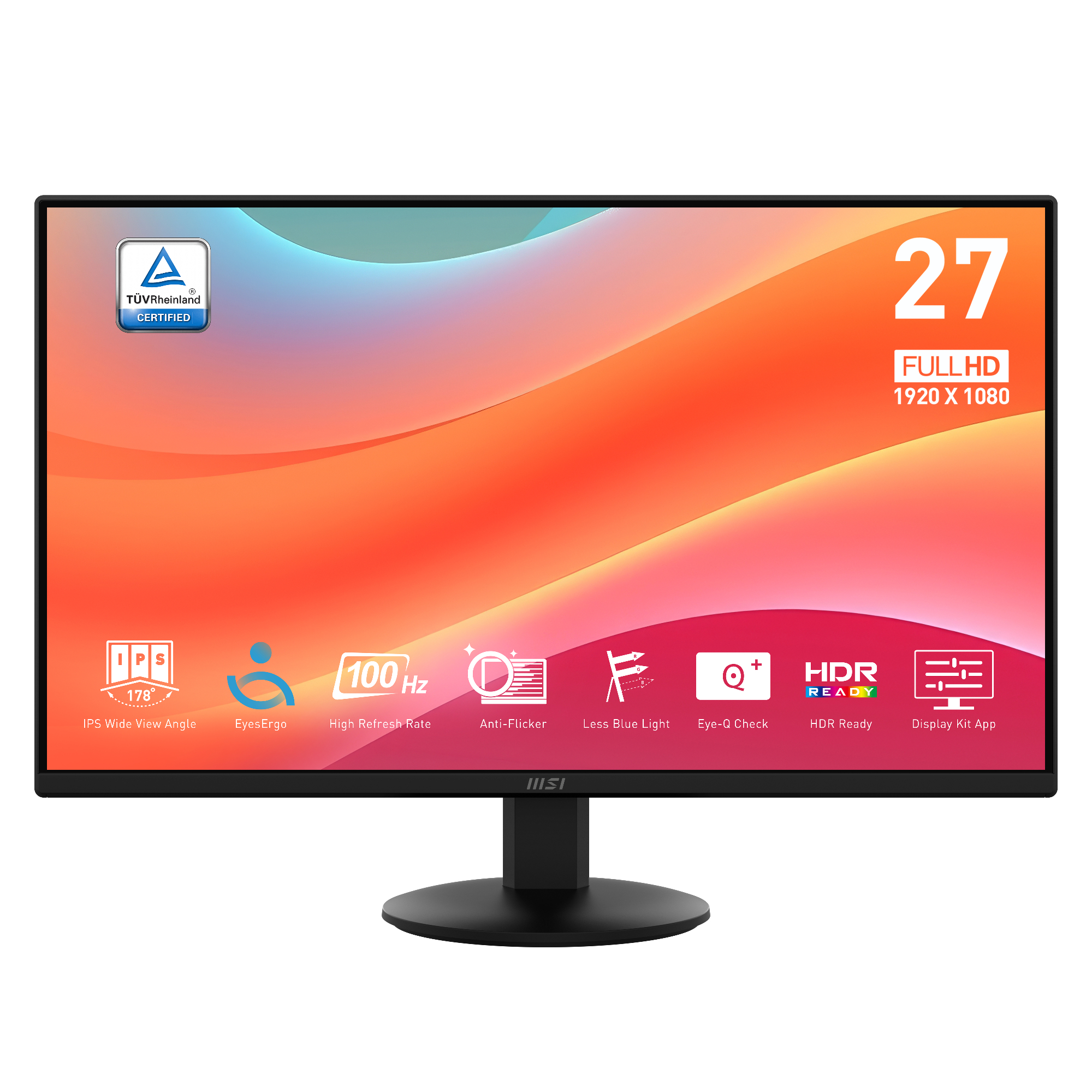 Refurbished MSI PRO MP272L 27" IPS Full HD 100Hz 1ms Displayport HDMI Monitor