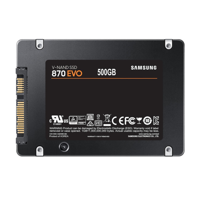 Samsung 870 EVO 500GB  2.5" 560 MB/s SATA 6 Gbps Serial ATA III Solid State Drive (SSD)