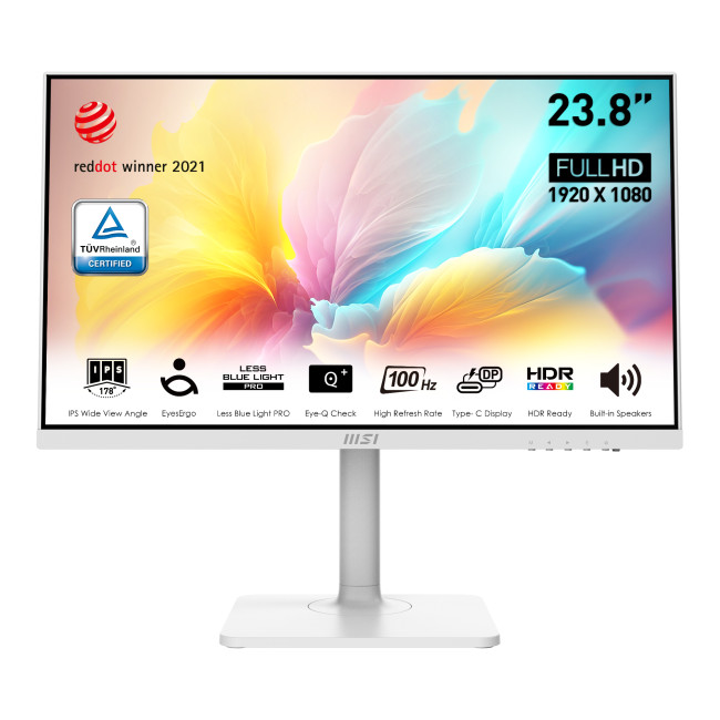 MSI Modern MD2412PW 24" IPS Full HD 100Hz 1ms USB-C Height Adjustable Monitor