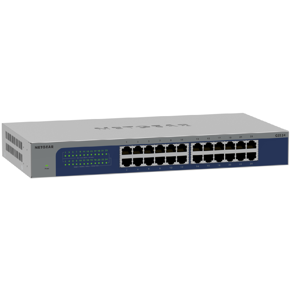 Refurbished NETGEAR GS524v3 Unmanaged Gigabit Ethernet 24 Port Network Switch