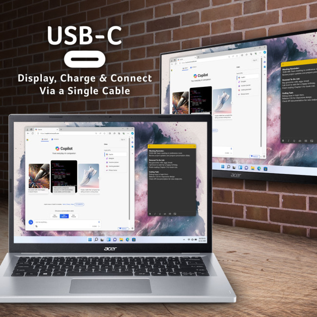 Acer Aspire Go 14 laptop AMD Ryzen 3 7320U 8GB RAM 256GB SSD 14" Windows 11 Home Laptop