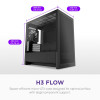 NZXT H3 Flow Tempered Glass Micro-ATX Gaming PC Case Black