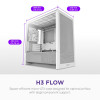 NZXT H3 Flow Tempered Glass Micro-ATX Gaming PC Case White