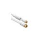 1aTTack.de Flat SAT Antenna Cable, 85db, F Plug, Gold-Plated, 1.5 meter, White