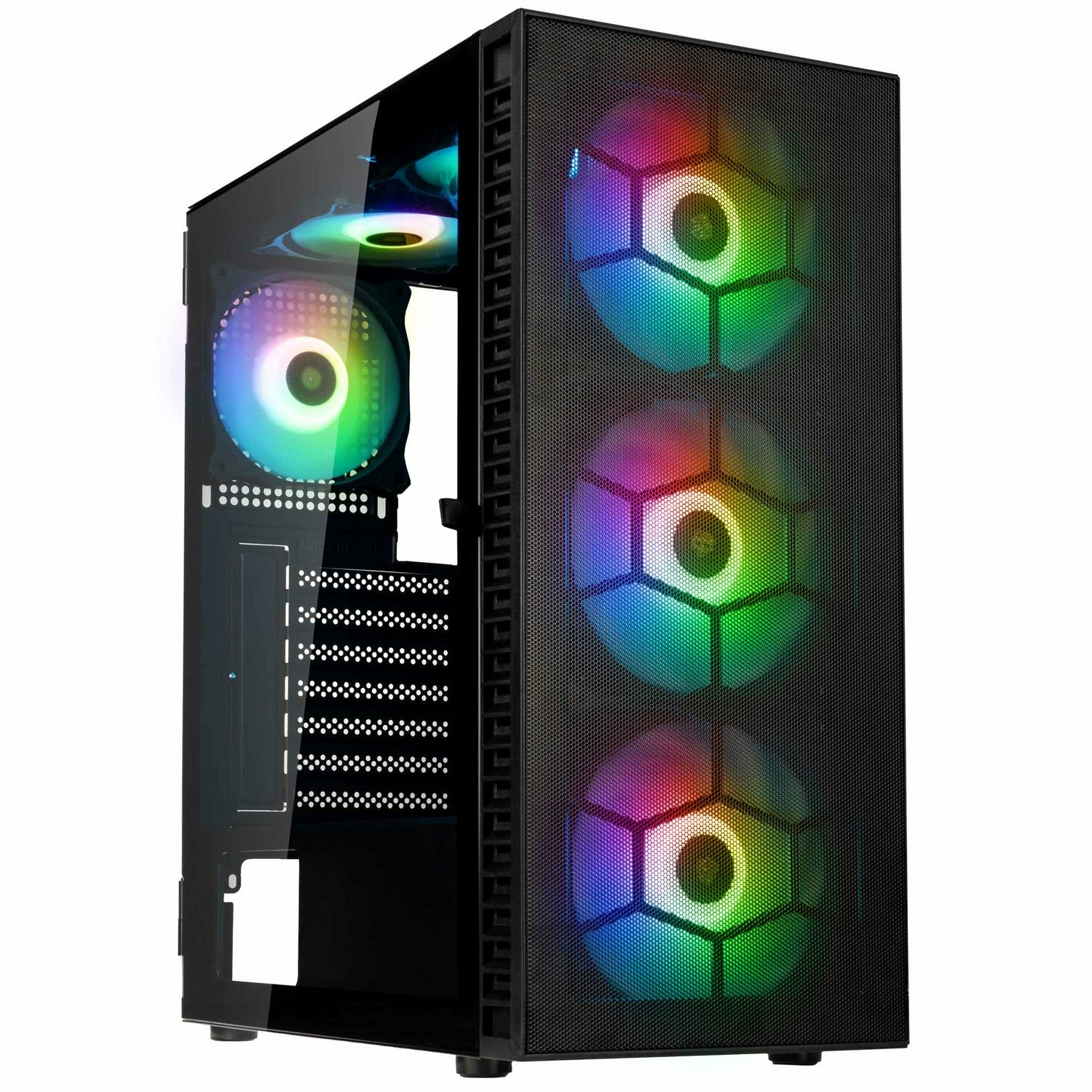 Kolink Black Observatory Hf Mesh Argb Tempered Glass Mid-Tower Gaming Pc Case