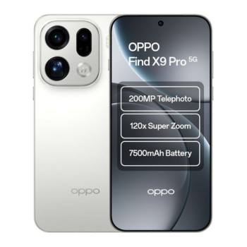 Refurbished OPPO Find X9 Pro MediaTek Dimensity 9500 512GB 16GB RAM 6.7" AMOLED 5G Dual SIM Android 16 Silk White