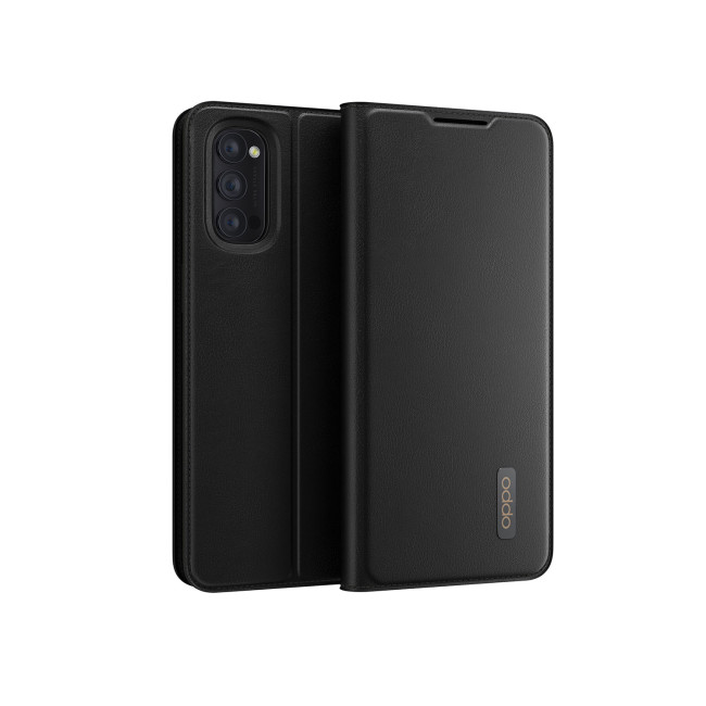 OPPO Reno4 Pro Premium PU Leather & TPU Flip Case 2 Card holder Slots - Black