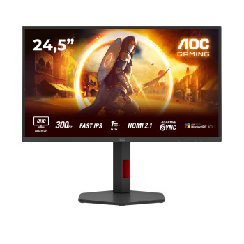 Refurbished AOC G4 Q25G4SR 24.5" Quad HD IPS 300Hz 0.3ms DisplayPort HDMI Gaming Monitor with Speakers