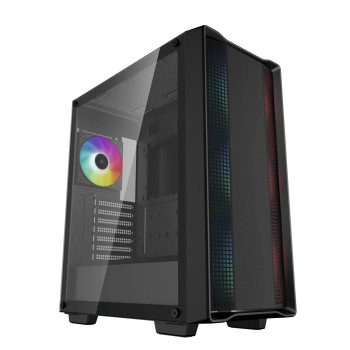 DeepCool CC560 ARGB V2 Mid Tower ATX Gaming PC Case with 4 x RGB Fans - Black