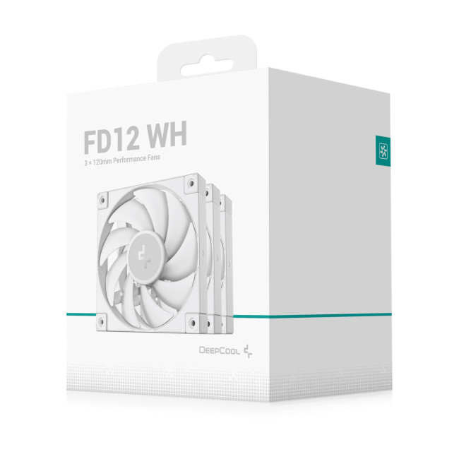 DeepCool FD12 120mm PWM PC Case Fan - White 3 Pack
