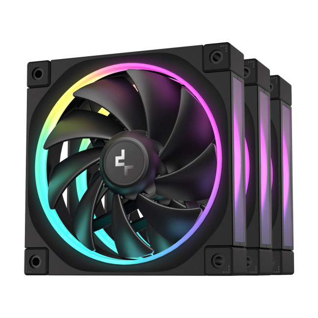 DeepCool FL12 120mm PWM PC Case Fan - Black 3 Pack