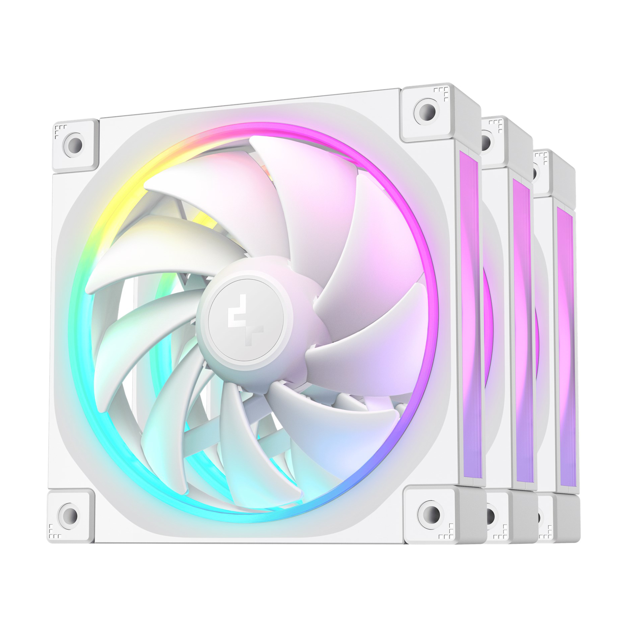 Refurbished DeepCool FL12 120mm PWM PC Case Fan - White 3 Pack