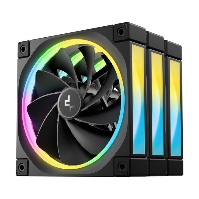 DeepCool FL12 120mm PWM Reverse PC Case Fan - Black 3 Pack