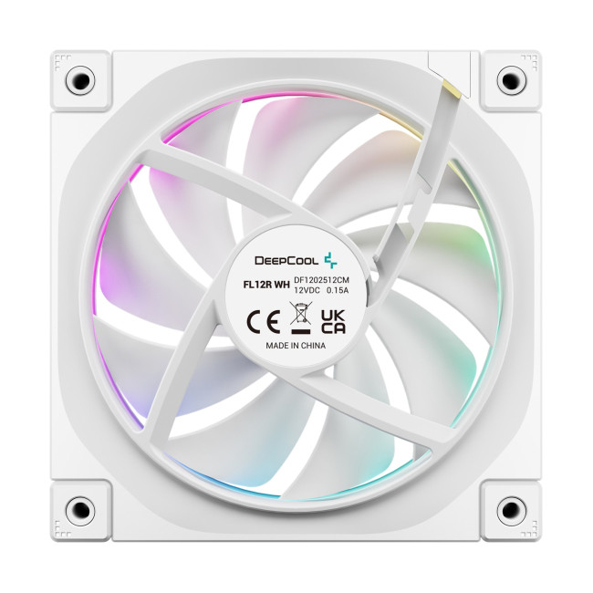 DeepCool FL12 120mm PWM Reverse PC Case Fan - White 3 Pack