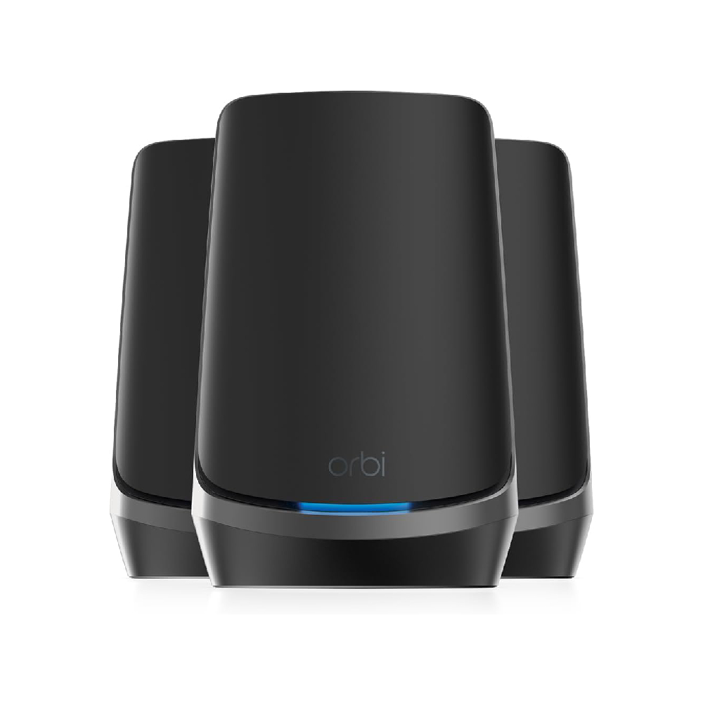 Refurbished NETGEAR RBKE963B Orbi AX11000 10 Gigabit Ethernet Wireless Router Black - 3 PCs
